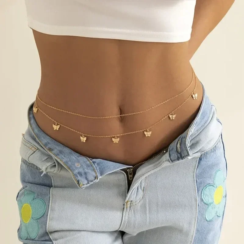Body Jewelry Charms - Новый очаровательный сексуальный двухслойный цепочка-бабочка для