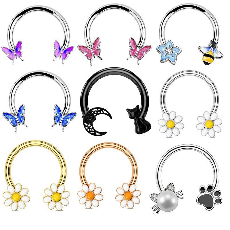 Body Jewelry Nose Ring - Кольцо для пирсинга 16G из хирургической