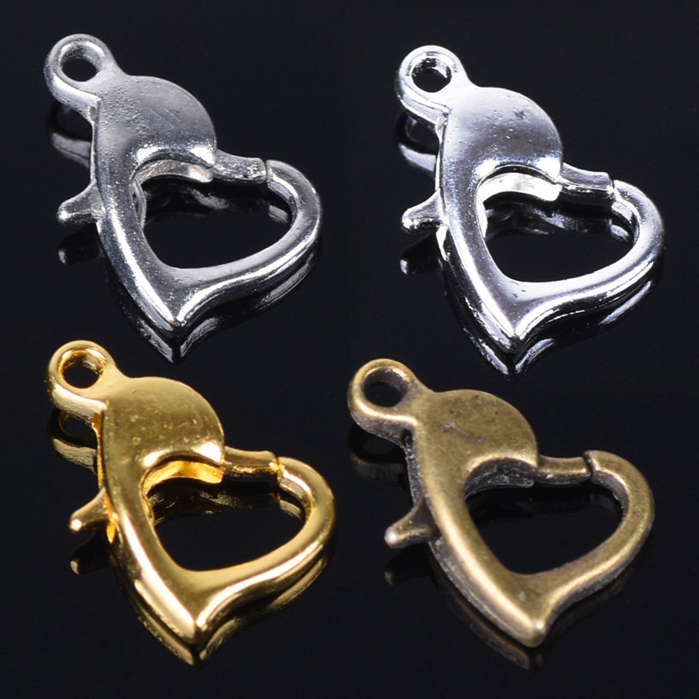 Body Jewelry Diy - Застежки-карабины в форме сердца, золотистые/Серебристые/бронзовые, 30