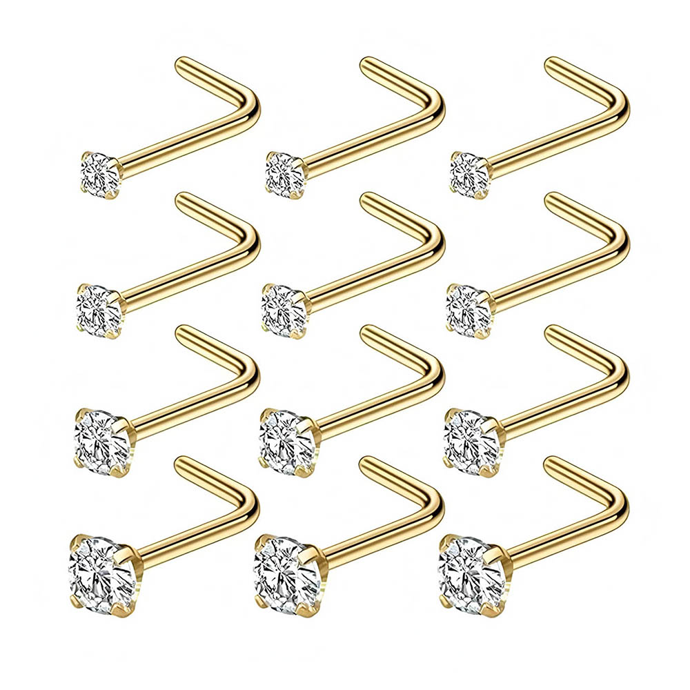Body Jewelry Nose Ring - Полный набор из 12 предметов, гипоаллергенные