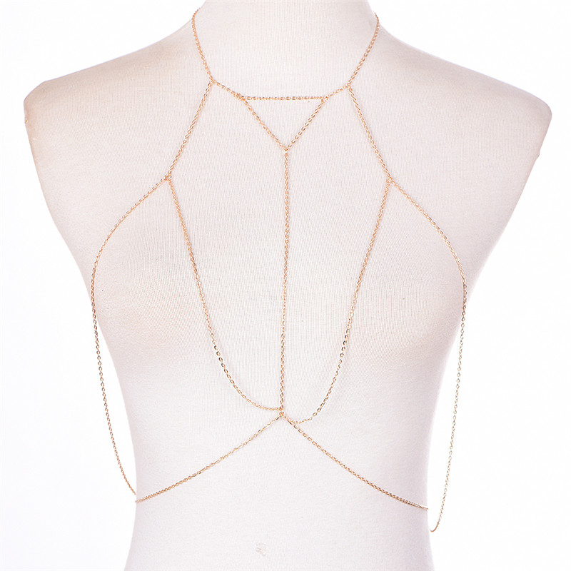 Женское многослойное колье с V – обзор и цена Body Jewelry Harness