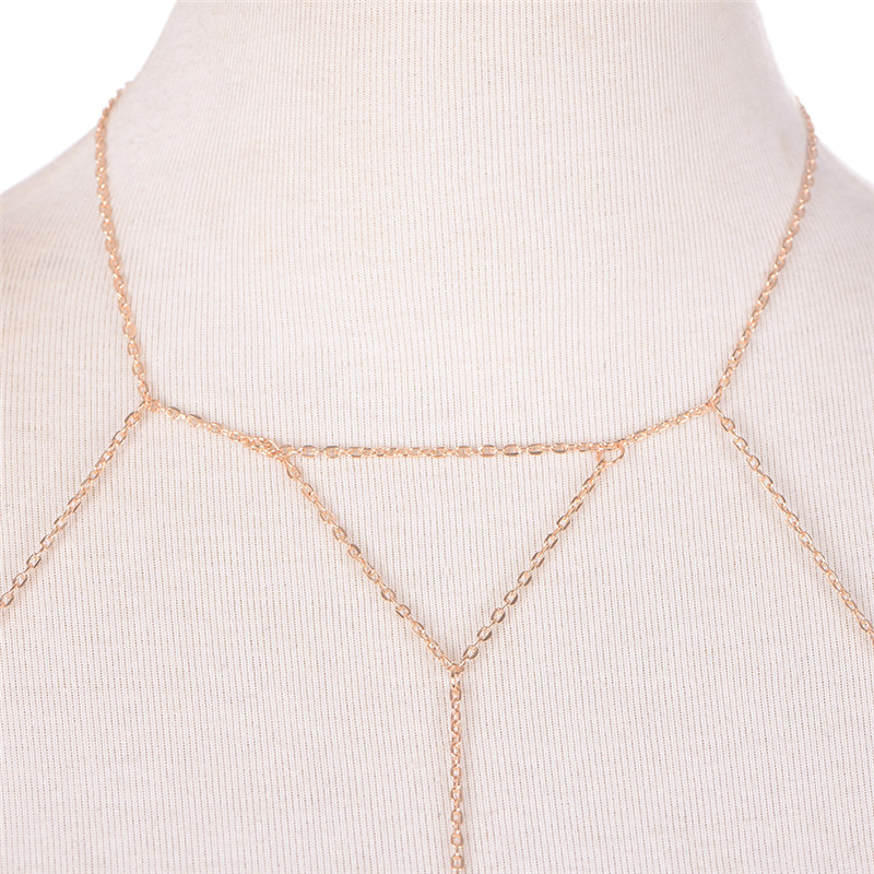 Женское многослойное колье с V – обзор и цена Body Jewelry Harness