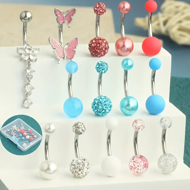 14 шт./кор. кольца для пупка,  – обзор и цена Body Jewelry Jewelry Box