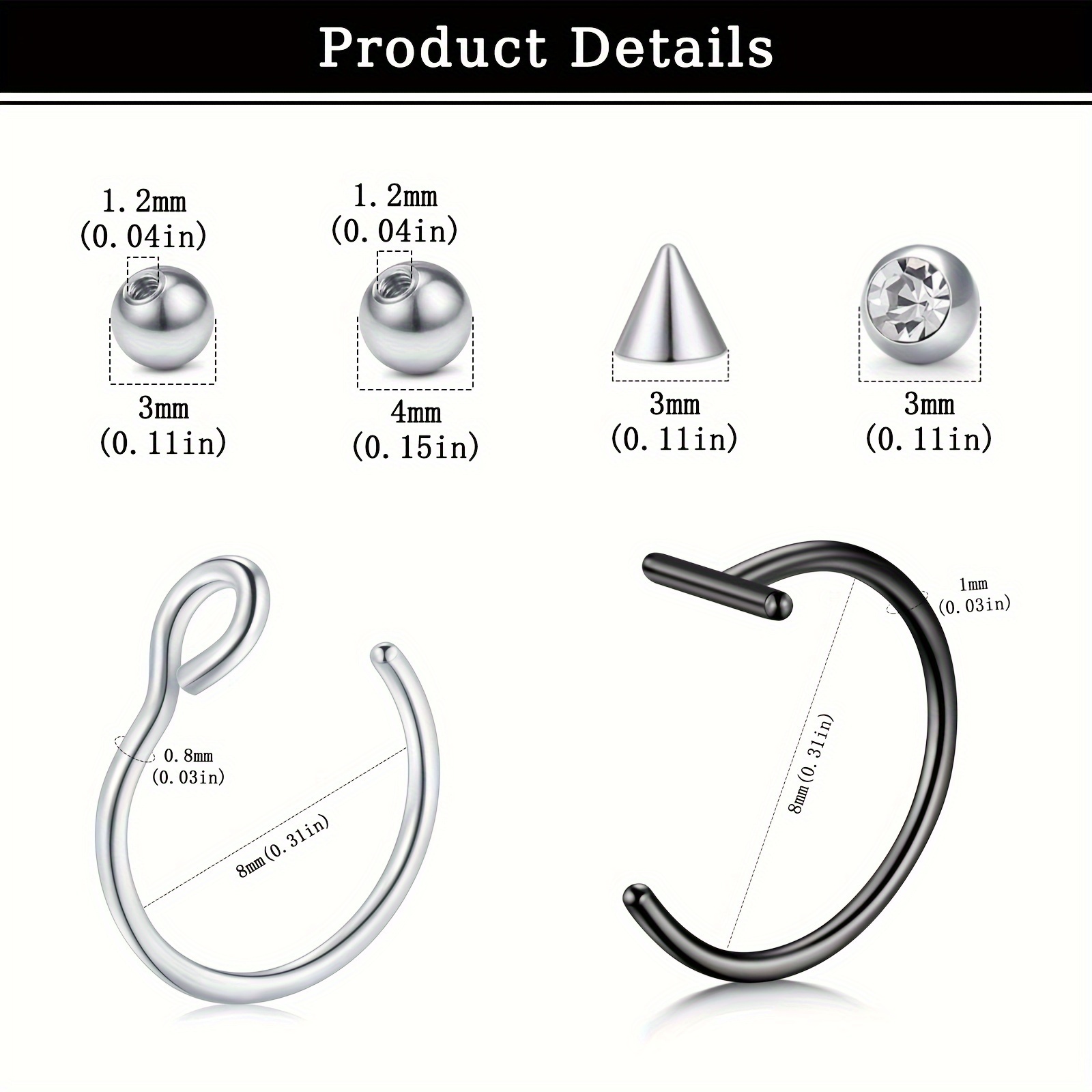 Фальшивые пирсинги, фальшивые  – обзор и цена Body Jewelry Nose Ring
