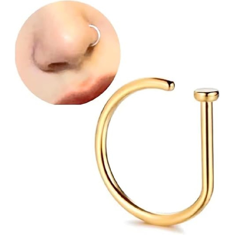 Набор из 4-х D-образных колец  – обзор и цена Body Jewelry Nose Ring