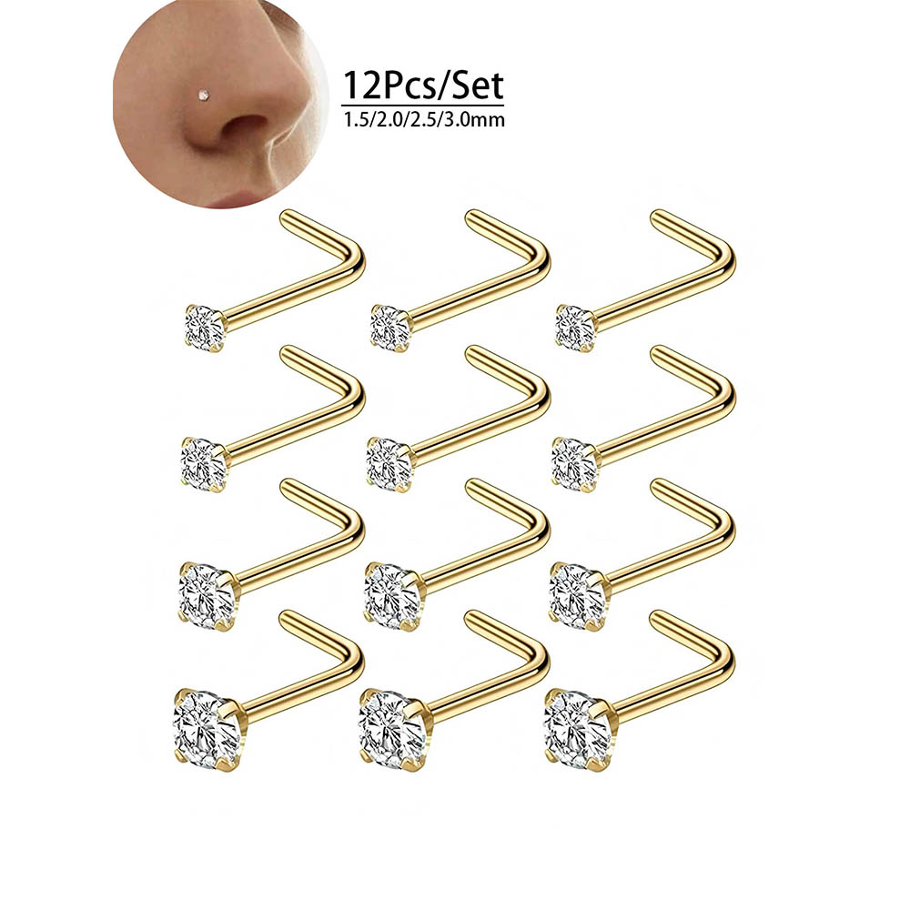 Полный набор из 12 предметов,  – обзор и цена Body Jewelry Nose Ring