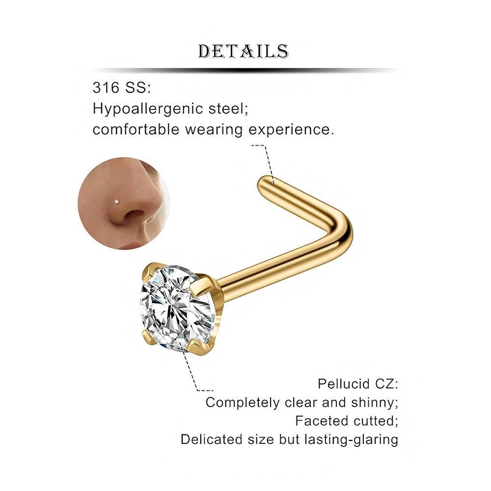 Полный набор из 12 предметов,  – обзор и цена Body Jewelry Nose Ring